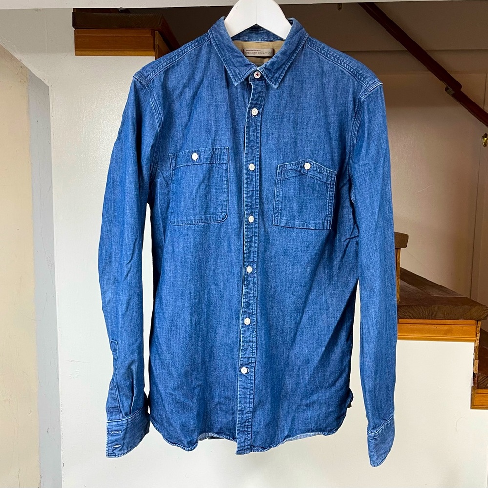 Banana Republic Heritage Collection Denim Shirt M-Tall Tailored Slim
